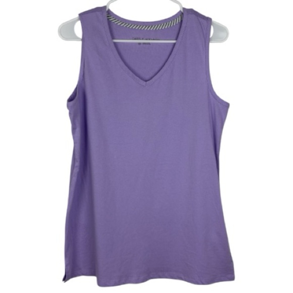 Midnight by Carole Hochman Lavender V-Neck Sleeveless Tank Top